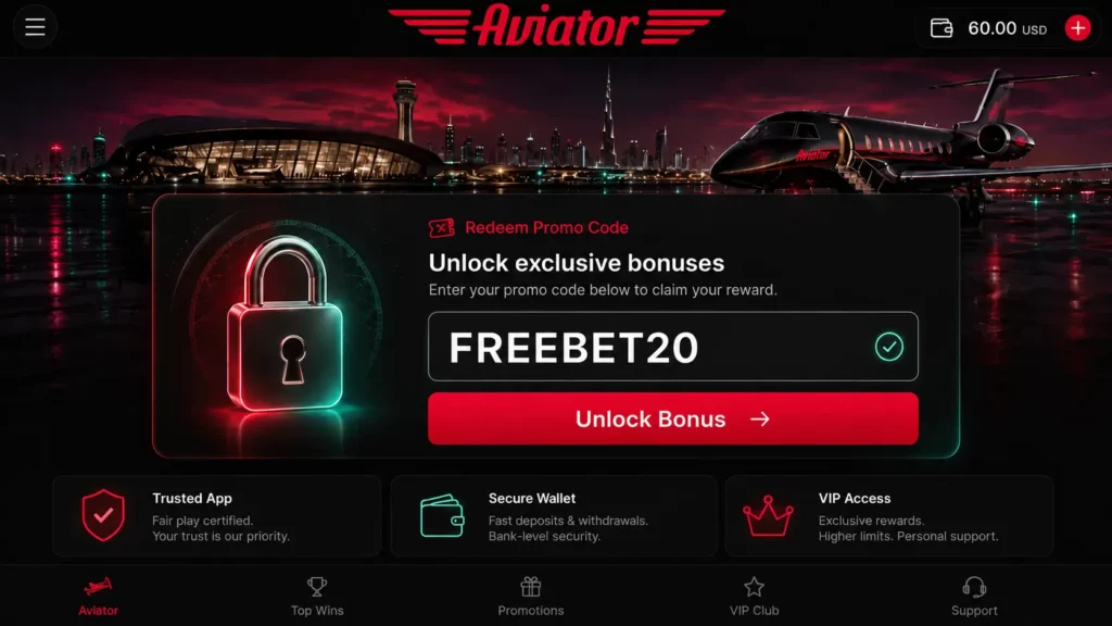 aviator promocode